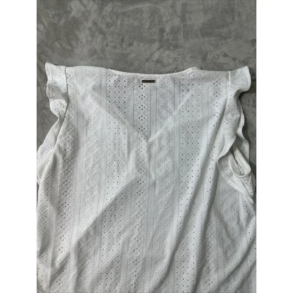 Women’s Michael Kors Blouse White V-Neck Size Xl